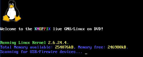 KNOPPIX���N�����Ă܂�