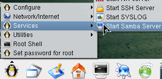 Start Samba server ���j���[
