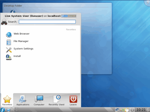 Fedora 12 LiveCD KDE�� �f�X�N�g�b�v���