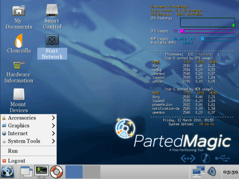 Parted Magic 4.5 �f�X�N�g�b�v���