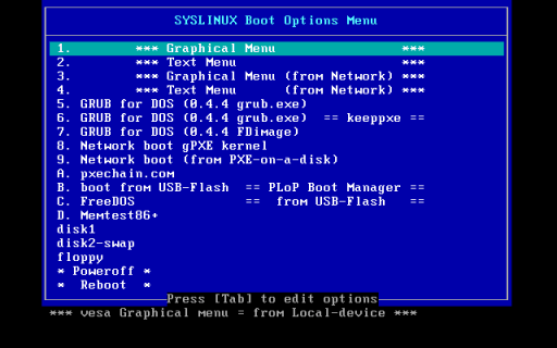 syslinux.cfg - �e�L�X�g���j���[